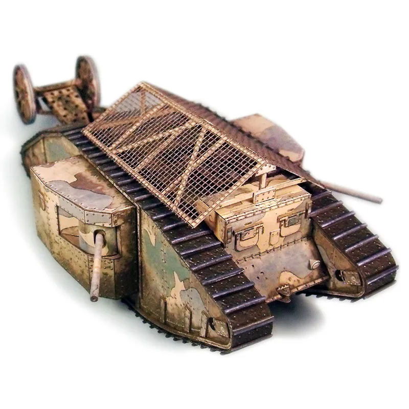 Бумажная модель No 33 Mark I Великобритания бак 1:50 с док станком DIY Бумажные модели