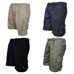 Мужские большие размеры Летние Мульти накладные карманы шорты однотонный с кулиской Свободные повседневные до колен пляжные спортивные