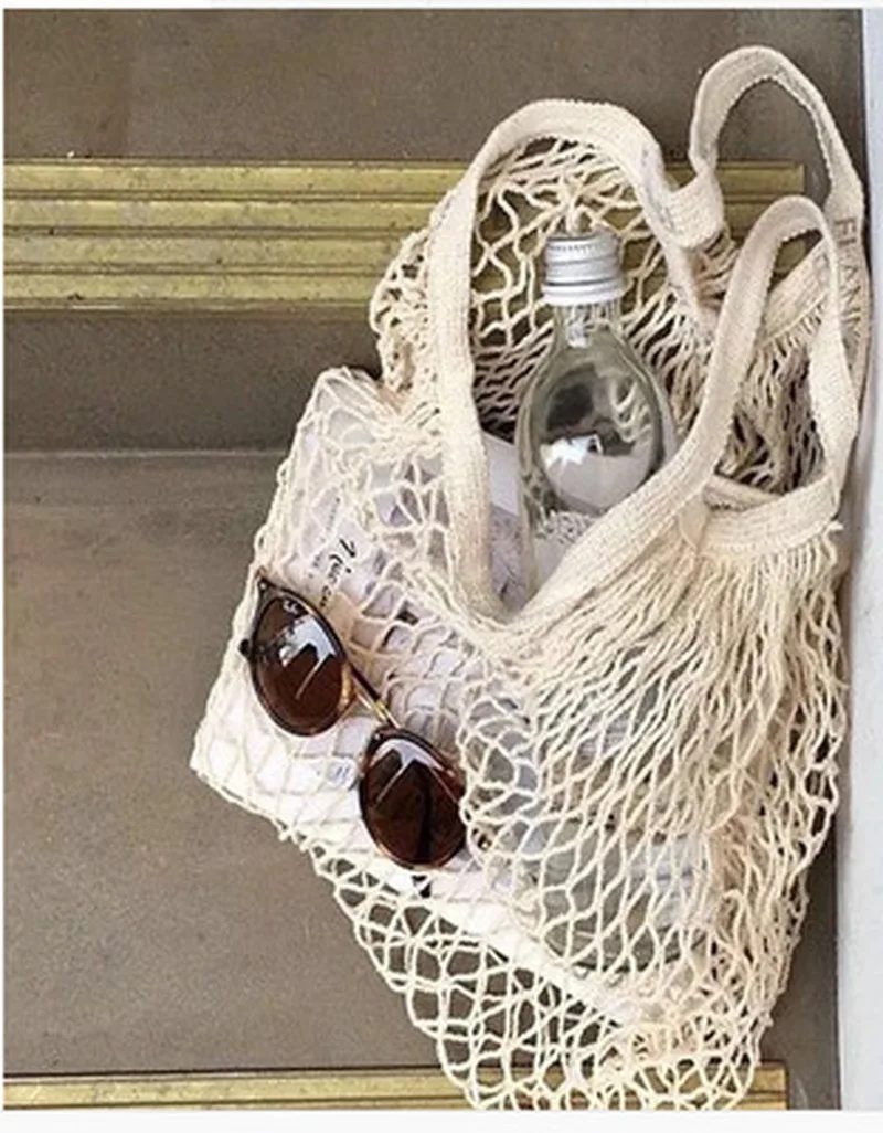 New Solid Reusable Mesh Net String Shopping Bag Shopper Tote Grocery Woven Cotton HandBag Totes New Solid Reusable Mesh Net String Shopping Bag Shopper Tote Grocery Woven Cotton HandBag Totes
