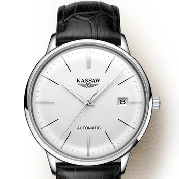 

Switzerland KASSAW Men Watches Luxury Brand Perpetual Calender Auto Mechanical Men's Clock Sapphire Leather Relogio Masculino