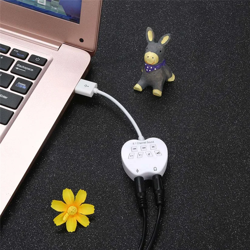 Ouhaobin звуковые карты 8 1 каналов USB внешняя 3D Звуковая карта адаптер для ПК ноутбука