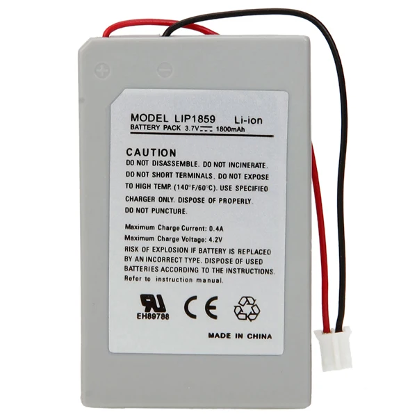 Special Offers 2x Battery 1800 mAh 3.7v + USB Cable for Sony Console Controller PlayStation 3 White