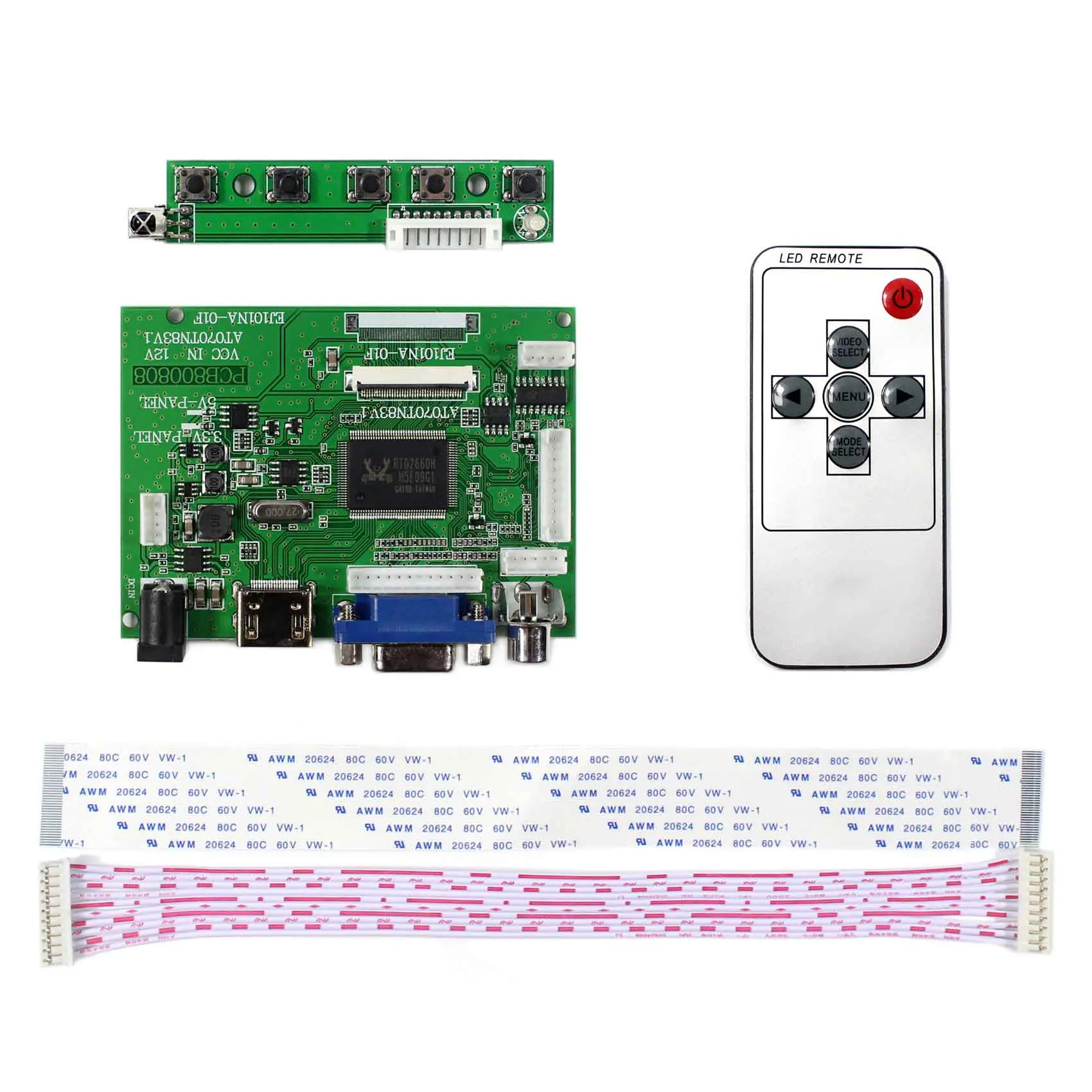  HDMI VGA AV ACC LCD Controller Board AT070TN83 7inch 800x480 LCD Screen