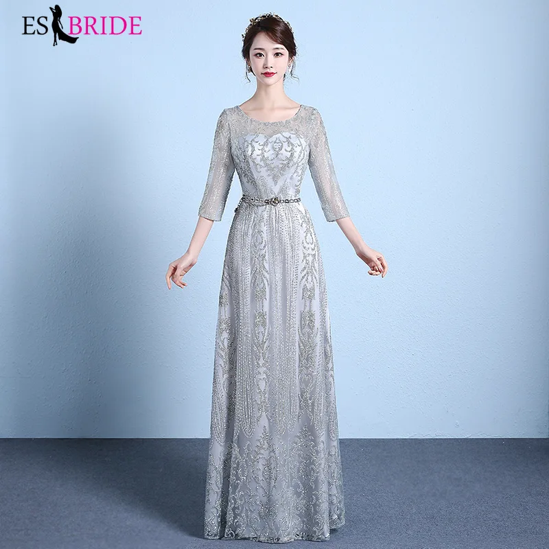 

New Arrival 2019 Evening Dress for Women Elegant Half Sleeve Floor-length Prom Formal Gown Formal Lace Robe De Soiree ES1598