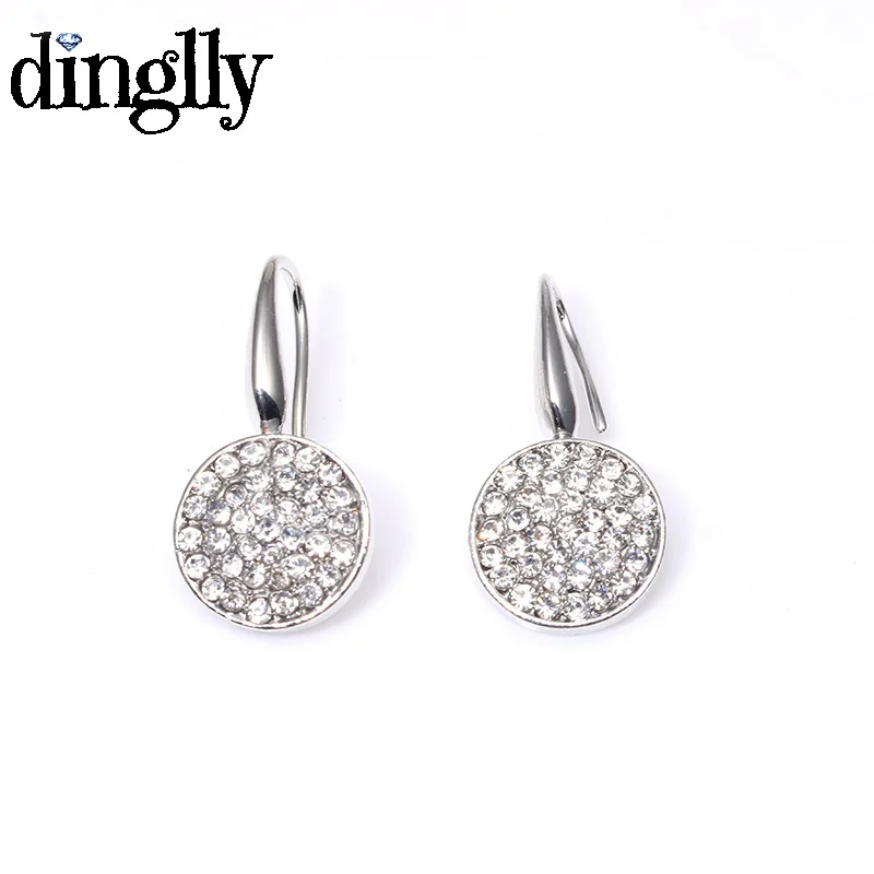 

DINGLLY Silver Color Dazzling Droplets Stud Earrings For Women Original Fashion Girls Brands Earrings Charms Jewelry Gifts