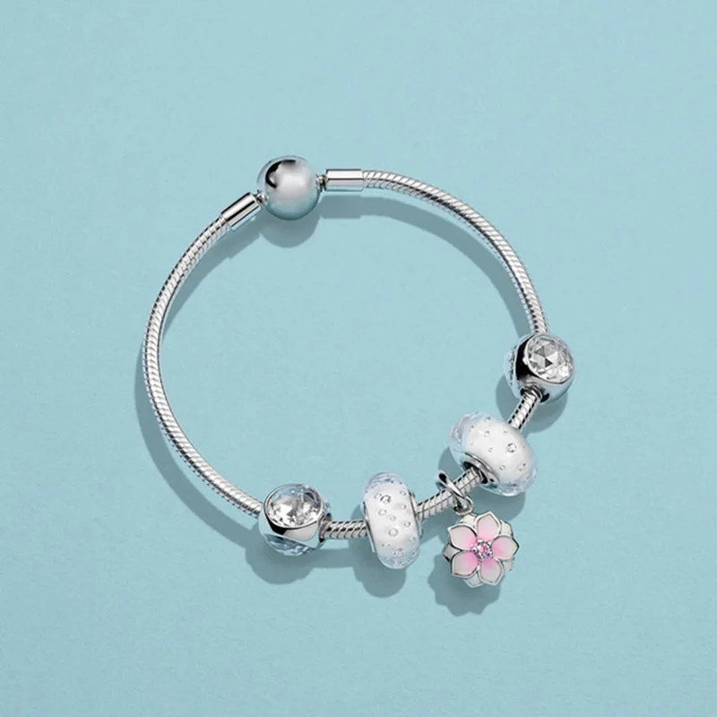 

2018 NEW 100% 925 Sterling Silver Essence Round Bracelet Set Fit DIY Original Jewelry Woman Bracelets Fashion Gift
