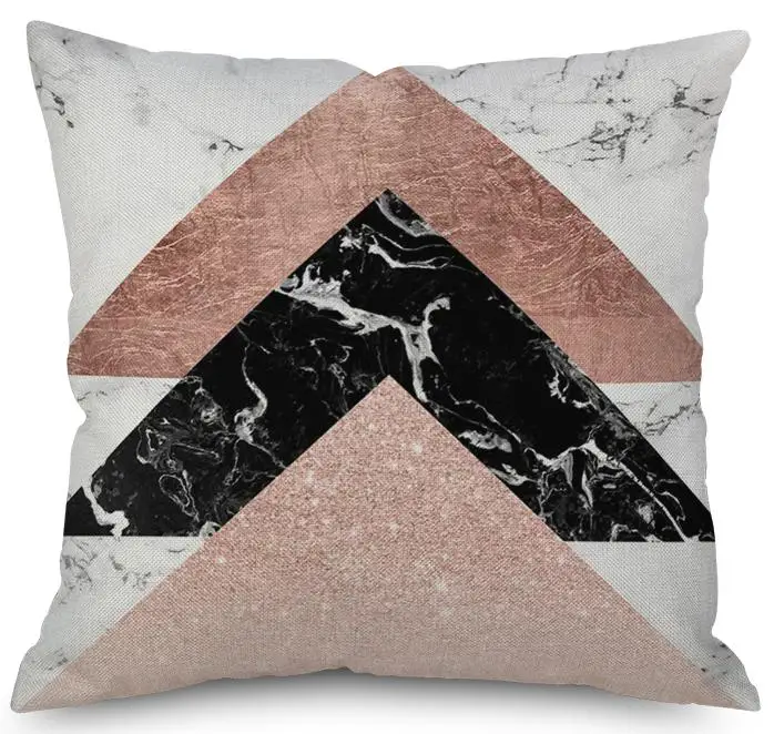 Modern Style Pink Geometric Cushion Minimalist Decor Marble Flower Pattern Creative Sofa Throw Pillows For Office Chair Backrest - Цвет: A13