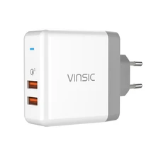 Vinsic 36W Quick Charge 3.0 QC3.0 Dual USB Wall Charger Travel Chargers for iPhone X 8 Samsung Galaxy S8/S7/Edge Mi5 EU US Plug