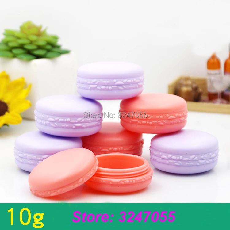 

10G 20/50/100pcs Cosmetic Cream Containes, Candy color Macarons Lipstick/Lip Balm Sub Package,Plastic Cute Eyeshadow Powder Case