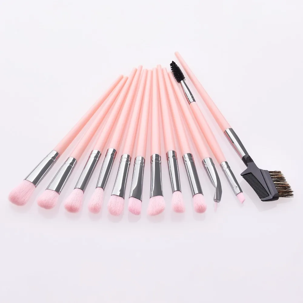 New Make Up Brushes Set 2/3/12pcs Professional Makeup Brushes Set Blending Eyebrow Eyeshadow Fan Brush Beauty Pincel Maquiagem - Handle Color: F12pcs MS