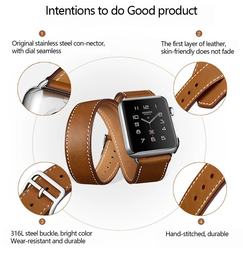 Genuine Leather Strap For iwatch Bracelet Apple Watch Band 42mm 38mm Sport Bracelet For Series 3 2 1 Watch Strap (5)