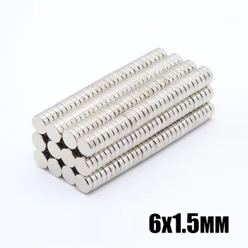 

500pcs 6 x 1.5 mm Powerful Super Strong Permanent Magnet 6x1.5 mm N35 Small Round Rare Earth Neo Neodymium Magnets