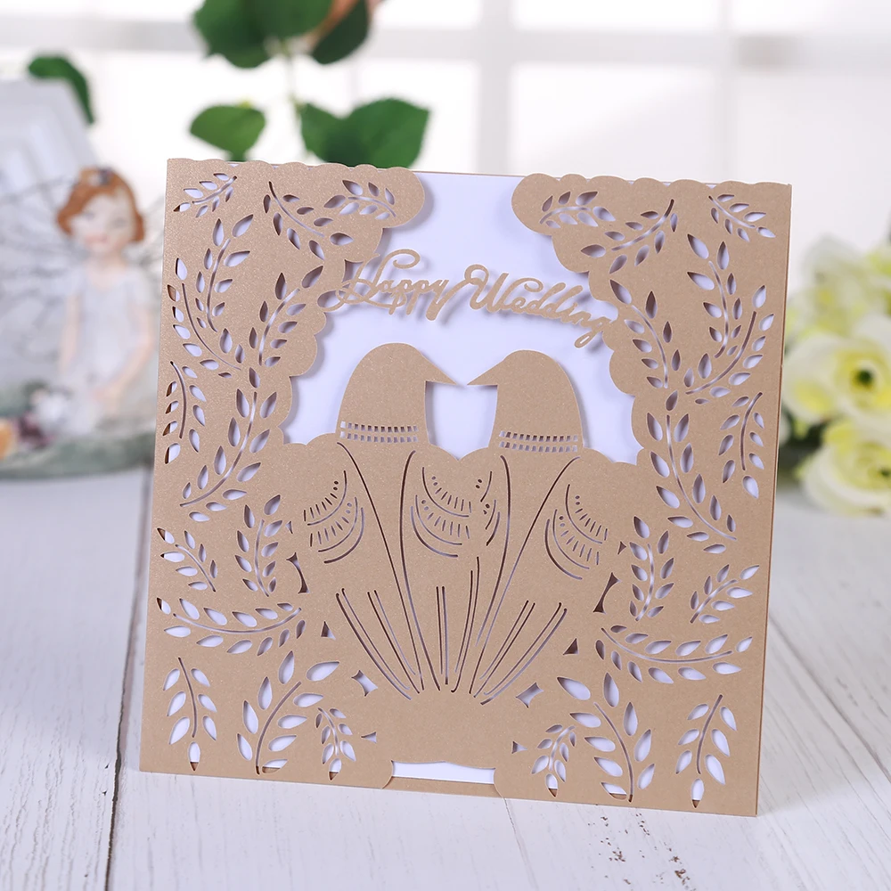 

wedding invitations 100pcs happy Wedding Engagement mr mrs wedding etiquette vintage greeting card with printable paper