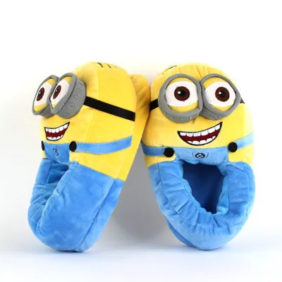 Despicable Me Minions Slippers Plush Stuffed Funny Slippers Jorge Animal Warm Winter Home Slippers Women Men Kid Zapatilla Casa
