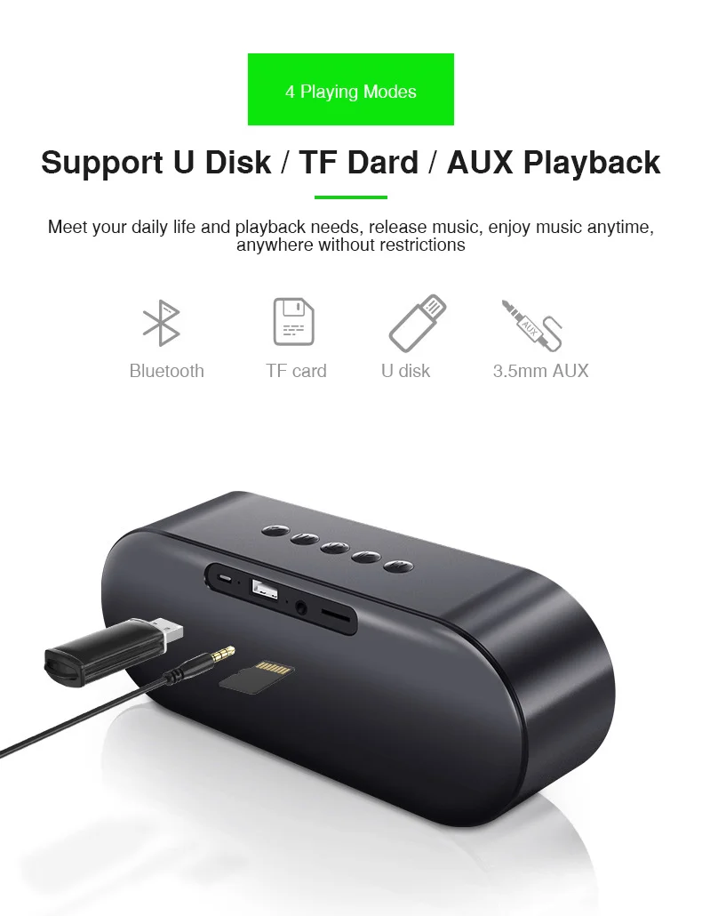 Mini Bluetooth Speaker Portable Wireless Speaker Sound System 3D Stereo Music Surround led light Support Bluetooth TF AUX U-disk (11)