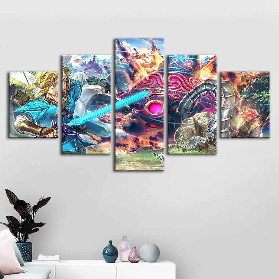 

Modular Pictures Home Decoration Legend Of Zelda Wall Art Modern Game Character Canvas Prints Painting For Bedroom Poster Frame