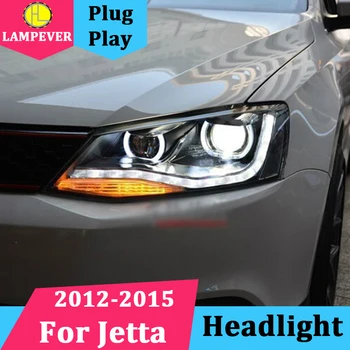 

Car Headlight 2012-2015 For vw jetta headlights Double Angel Eyes LED DRL car head lamp bi xenon lens volkswagen jetta front
