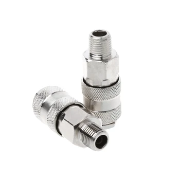 

1Pc Euro Air Line Hose Connector Fitting Female Quick Release 1/4 Inch BSP Male