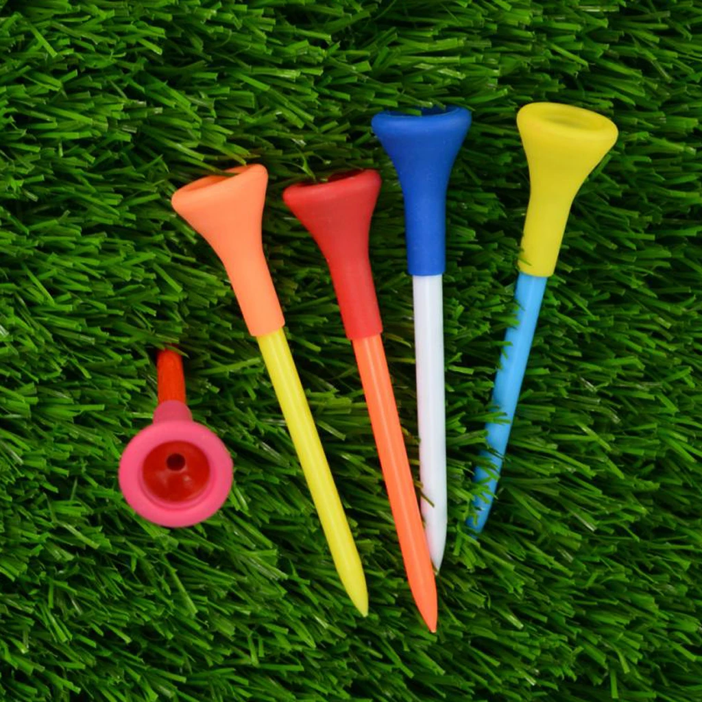 

Mixed Length Plastic Golf Tees with Rubber Cushion Top Set of 15 Random Color Golf Practice Training Accessories