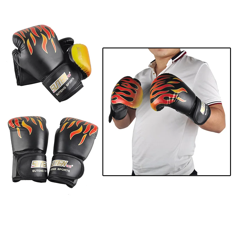 2017 New Brand SUTEN Adult Flame Boxing Gloves Professional Sanda Boxing Training Glove