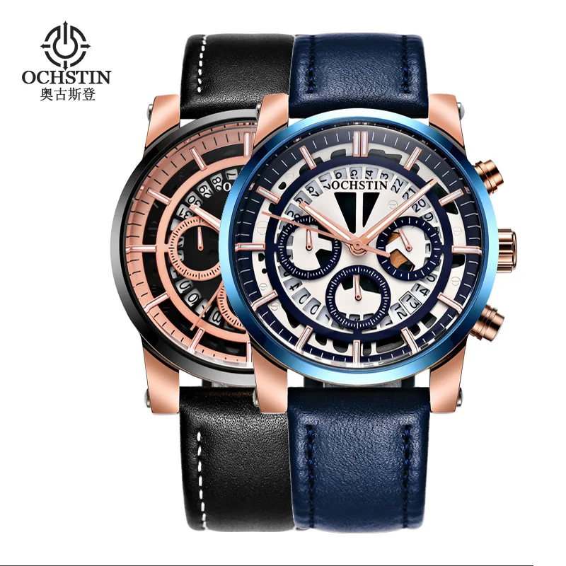 

Men Watch Luxury Brand OCHSTIN Sport Quartz Watch Men Waterproof Leather Business Clock Male Wristwatch Relogio Masculino