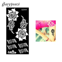 Цельнокроеное платье Сексуальная татуировка хной трафарет продукт категории «сделай сам» цветок хны Рисование пастой Красота Для женщин нога художественные трафареты для тату высокое качество S2101