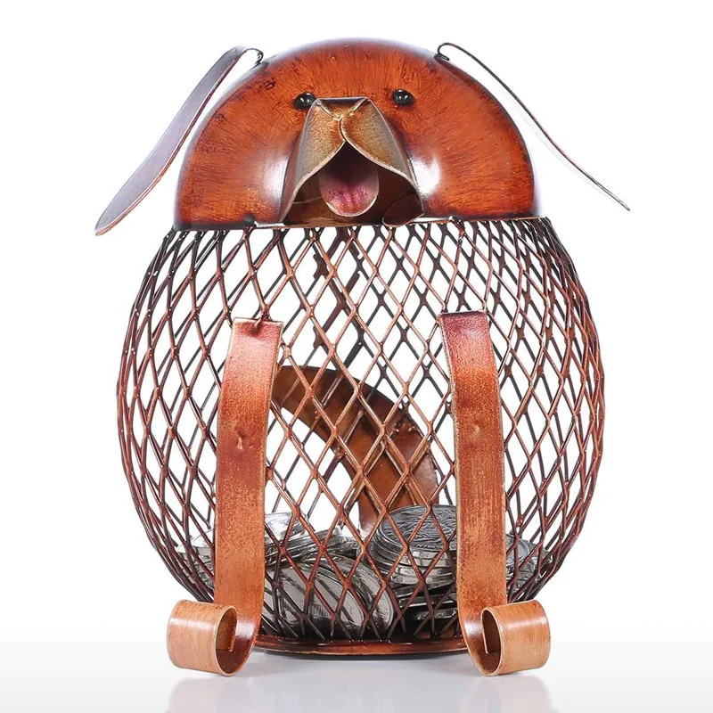 European Style Rich Dog Piggy Bank Iron Art Home Decoration Accessories Creative Personality Living Room Decor Kids Gift Toy M96 | Дом и сад