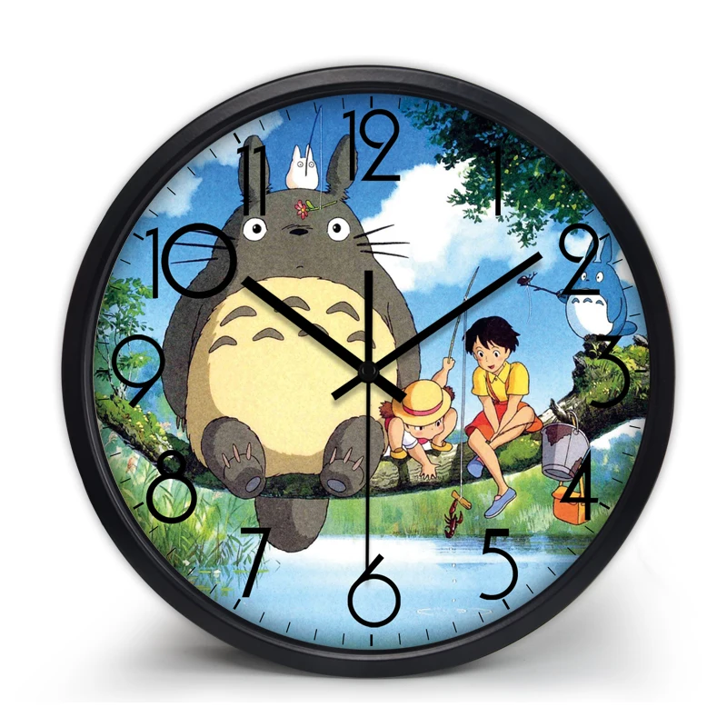 

Tonari no Totoro Clock ,Hayao Miyazaki Wall Clock,Silent Metal Clock Children Room Museum Park Hotel Theme Decorate Clock