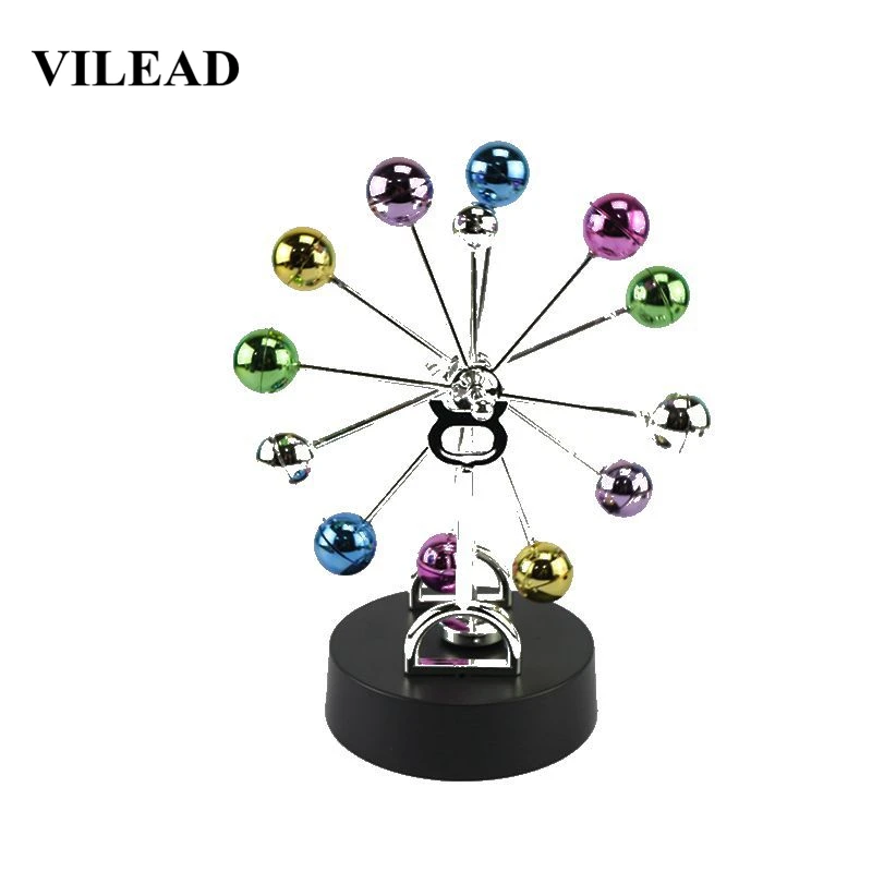 

VILEAD 22.5cm Plastic Ferris Wheel Permanent Moving Figurines Creative Celestial Instrument Desktop Office Home Magnetic Rocker
