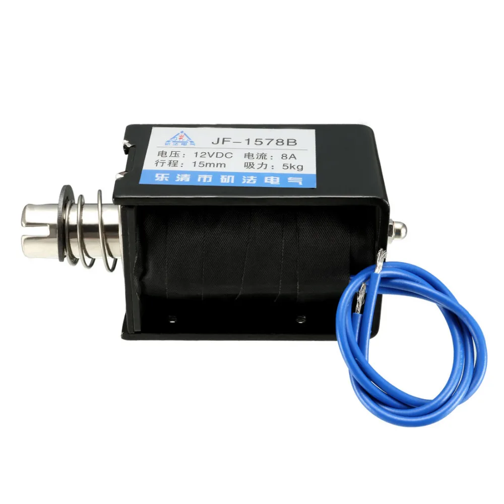 

Uxcell DC 12/24V 5/8A 5KG/55N Solenoid Electromagnet 10/15/20mm Pull Push Type Open Frame Linear Motion Electromagnet 1PCS