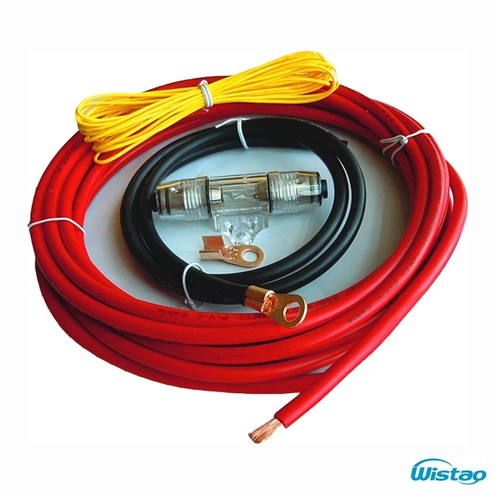 

Copper Car Audio DIY Power Supply Cable Kit for Auto Amplifier Active Sub-woofer Speaker Practical Type HIFI