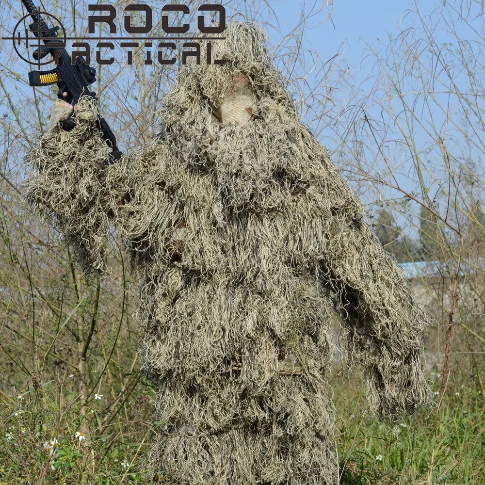 ROCOTACTICAL легкий моющийся снайперский Ghillie костюм Тактический Камуфляжный костюм для военной охоты страйкбол Пейнтбол Лесной