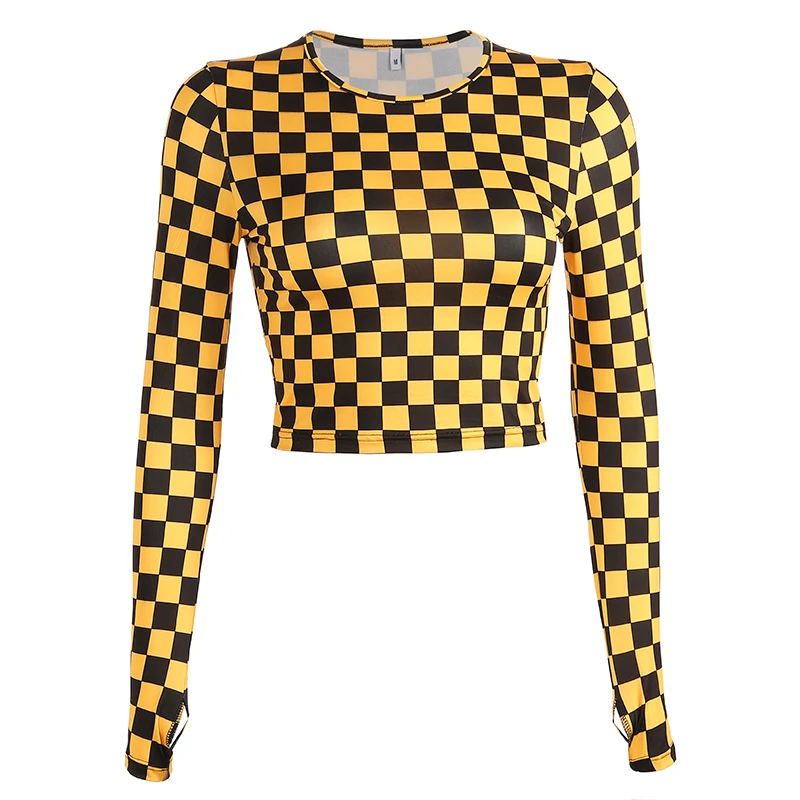 yellow and black checkerboard shirt
