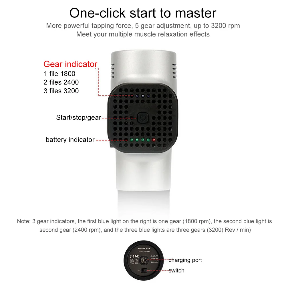 Портативный терапевтическая, для мышц массажный пистолет высокая частота вибрации массаж theragun расслабления тела боли массажер с 4 головки