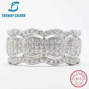 

vintage rings silver real 925 sterling jewelry for women rose gold with stone zircon solid elegant