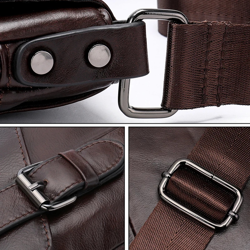 WESTAL Men Leather Messenger Bag Men's shoulder bag Genuine Leather Men's Small Casual Flap male Crossbody Bags For men 8240