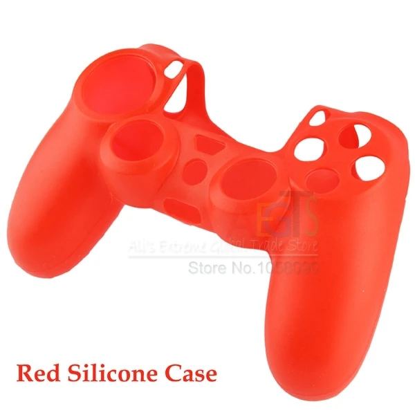 2 в 1 резиновый силиконовый гелевый джойстик для пальца наклейка аналоговые ручки колпачки для Dualshock 4 PS4 Тонкий чехол джойстик колпачки Pro Чехол - Цвет: Красный