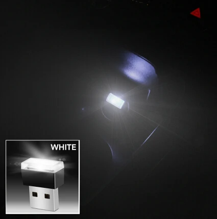 Автомобильный USB светодиодный декоративный светильник для skoda octavia bmw f10 golf 5 nissan qashqai j11 toyota chr tiguan bmw e30 - Название цвета: Белый
