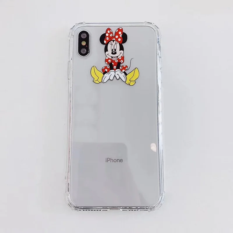 Роскошный противоударный прозрачный мягкий чехол из ТПУ с Микки для iphone XS MAX 6 6 S 7 8 Plus, чехол для iphone X XR