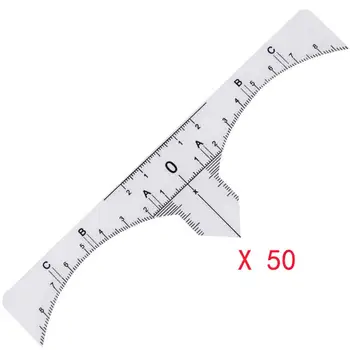 

50PCS Plastic Eyebrow Stencils One-time Microblading Makeup Brow Measure Eyebrow Guide Ruler Permanent Tools 5U922