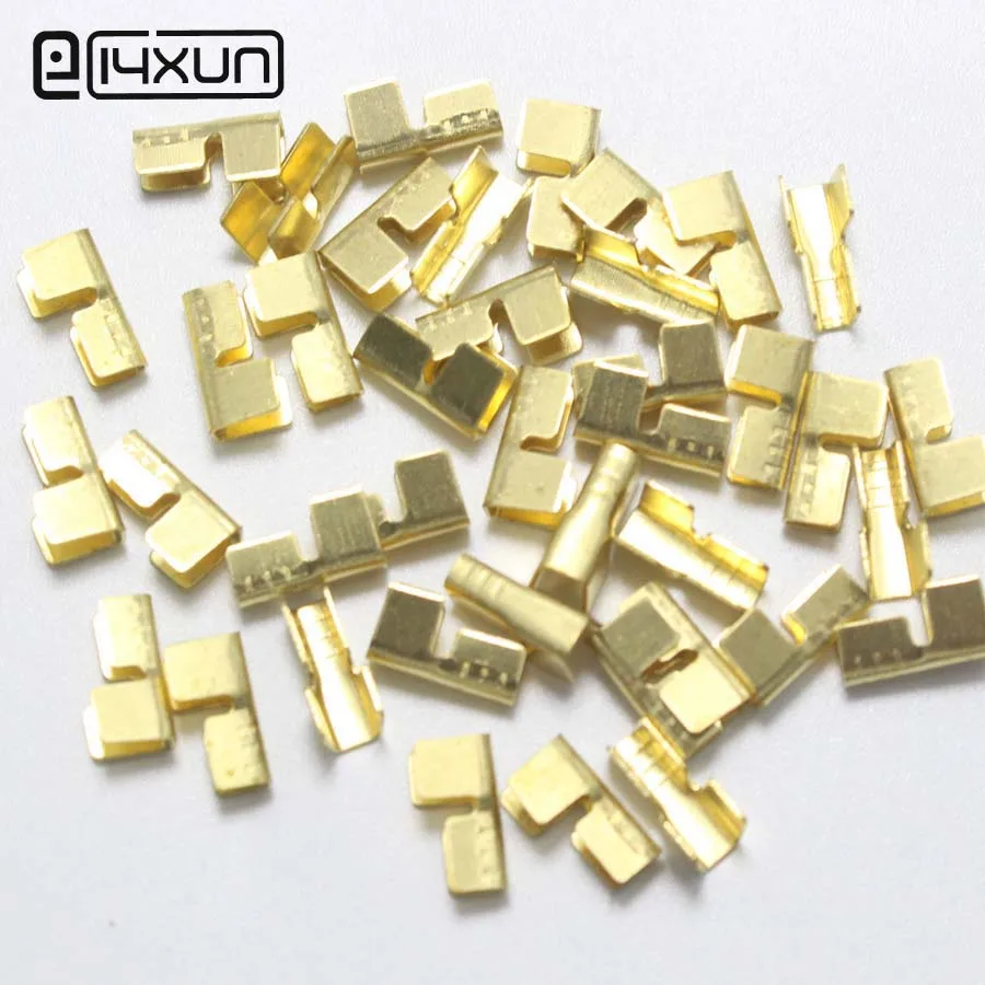 50pcs 6.3 Car Wiring Harness Terminal Connectors Copper Joint Terminals