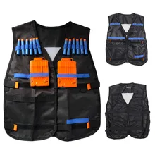 Топ тактический жилет для 12 дротиков и 4 зажима патронов в Nerf Elite N Strike Games черный