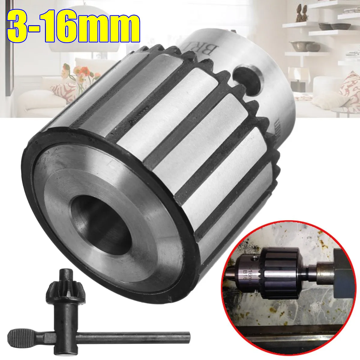 

3-16MM (B18) Arbor Heavy Lathe Drill Chuck Driver Converter with Chuck Key