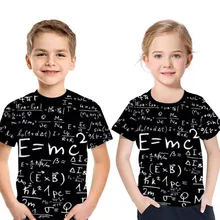 Футболка с 3D принтом Эйнштейна для мальчиков и девочек, летняя футболка с формулой светильник Эйнштейна, брендовая одежда