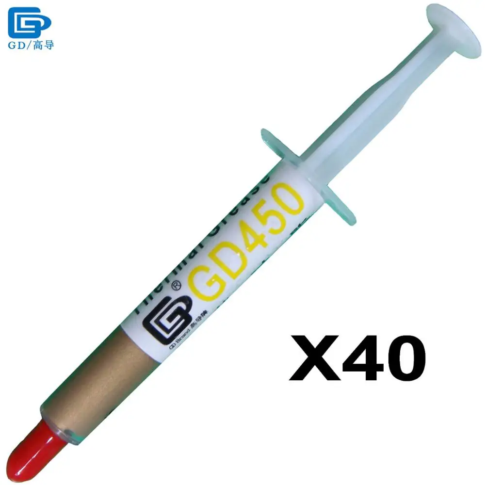

GD Brand Thermal Conductive Paste Grease Silicone Plaster GD450 Heat Sink Compound 40 Pieces Net Weight 3 Grams Golden Cold SY3