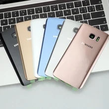 5,5 ''для samsung Galaxy S7 Edge G935F Задняя крышка батареи стекло Корпус Запасные части+ камера стеклянная рамка объектива