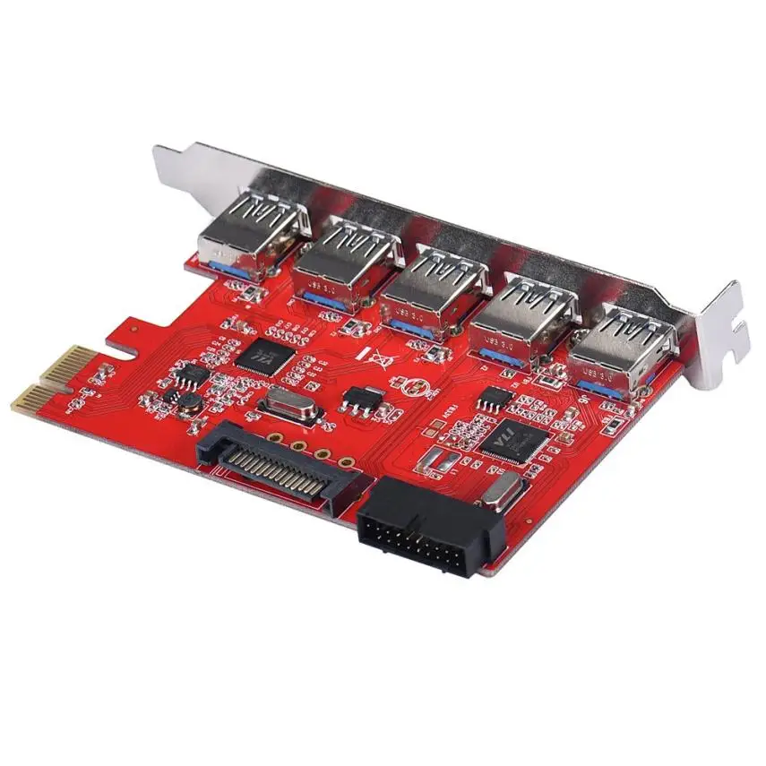 Заводская цена USB 3 0 PCI e для экспресс карты с 5 портами SATA 15Pin разъем питания