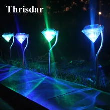 Thrisdar 6 шт./лот Водонепроницаемый Открытый Солнечный сад доля Лампы для газонов diamond Солнечный пейзаж путь заземление свет