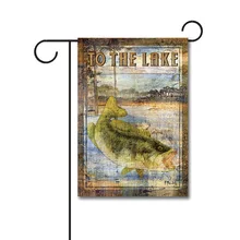На заказ Добро пожаловать в озеро флаг сад флаг 12x18 дюйм(ов) двухсторонний из полиэстера баннер без древка украшения дома открытый