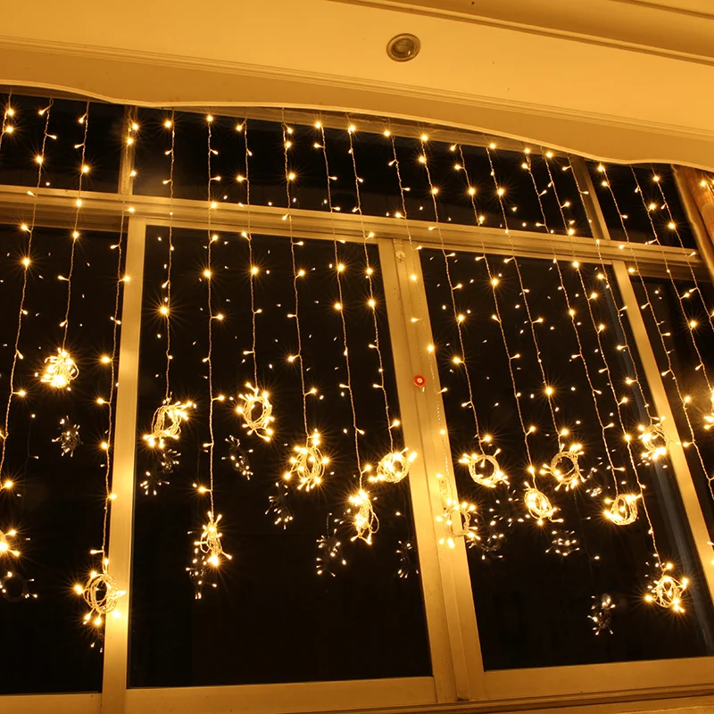 

4M x 3M 400 Fairy Wedding Curtain Light Christmas Lights LED String bulb Garland New Year Party Indoor Outdoor Garden Decoration